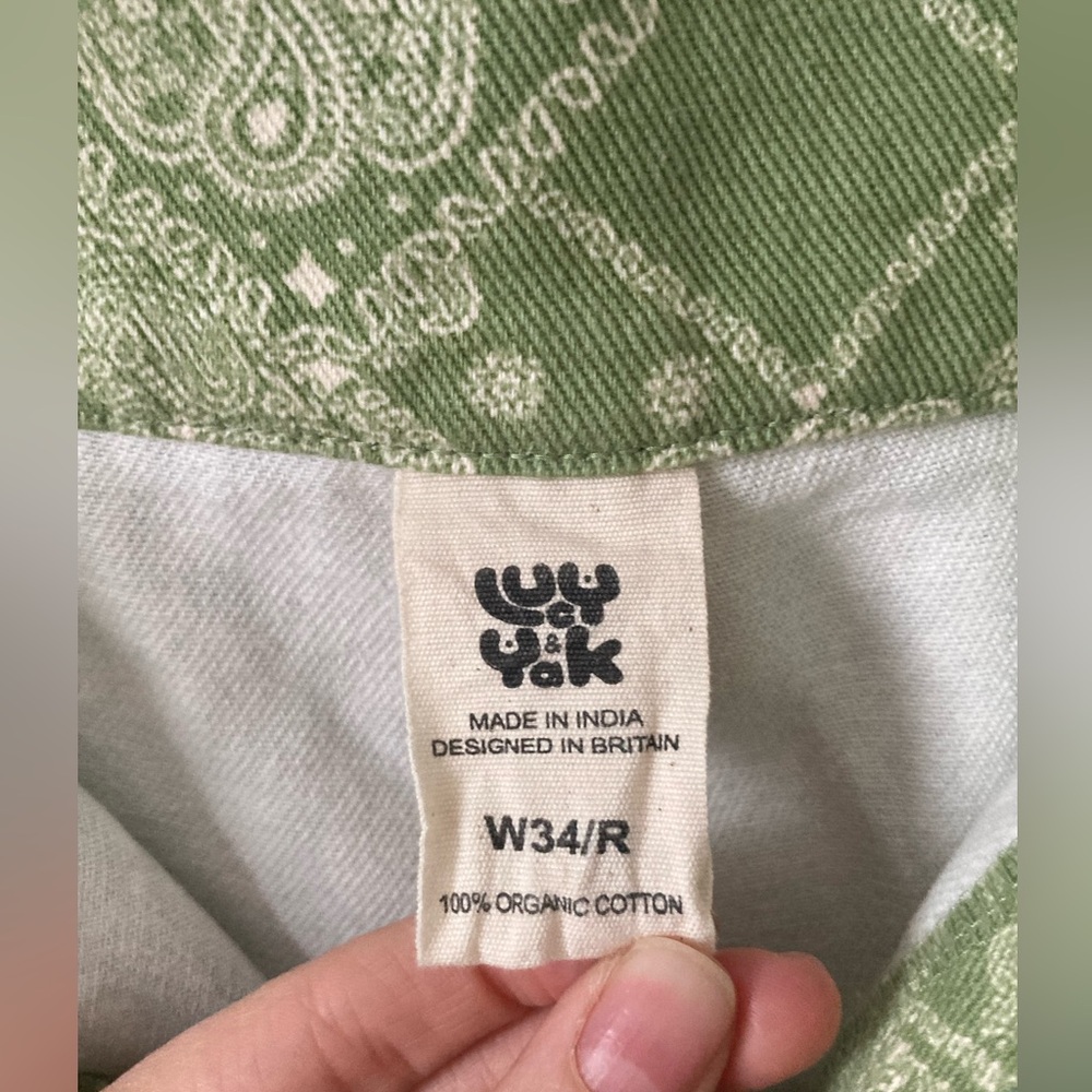 NWOT Lucy & Yak Green Paisley Trousers (W34/R) - Picture 9 of 9